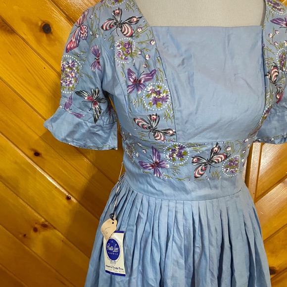 Prentiss-Lane Dresses & Skirts - Vintage 1950s NWT Prentiss Lane Dorothy Burns Butterfly Floral Dress 11 ILGWU